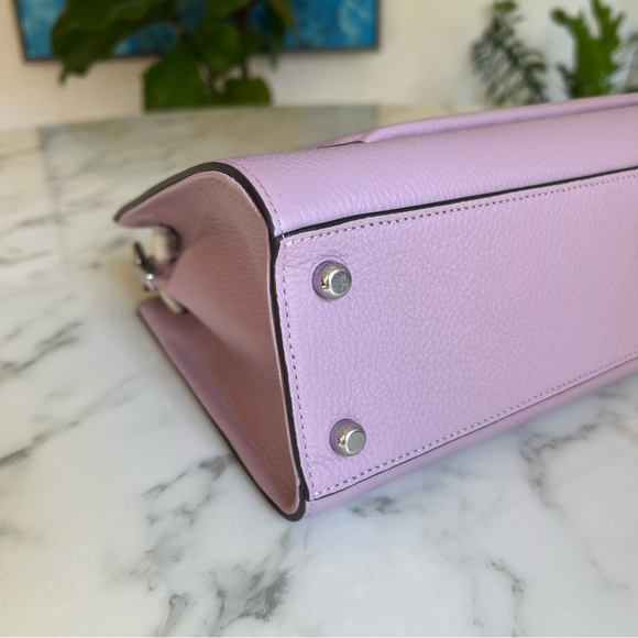 NWT Coach Lane Top Handle Carryall Satchel Crossbody Silver / Ice Purple C8209 - Picture 8 of 14